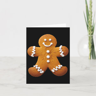 Gingerbread Man Kostuum Grappig Halloween Kerstmis Kaart