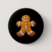 Gingerbread Man Kostuum Grappig Halloween Kerstmis Ronde Button 5,7 Cm (Voorkant)