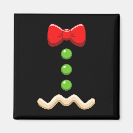Gingerbread Man Kostuum Kerst Halloween Cookie Magneet (Voorkant)