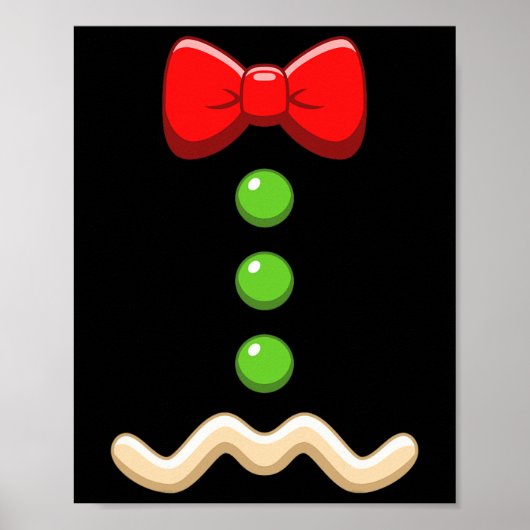 Gingerbread Man Kostuum Kerst Halloween Cookie Poster (Voorkant)
