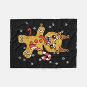 Gingerbread Man Krampus Kerst Pajama X-mas Can Fleece Deken (Voorkant (Horizontaal))