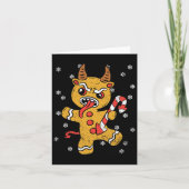 Gingerbread Man Krampus Kerst Pajama X-mas Can Kaart (Voorkant)