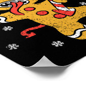 Gingerbread Man Krampus Kerst Pajama X-mas Can Poster (Hoek)