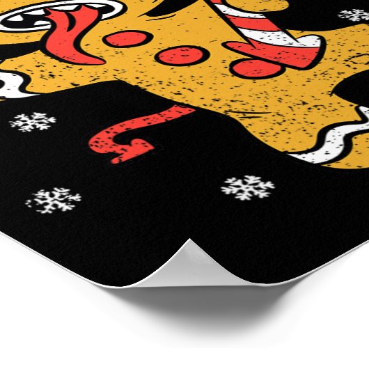 Gingerbread Man Krampus Kerst Pajama X-mas Can Poster (Hoek)