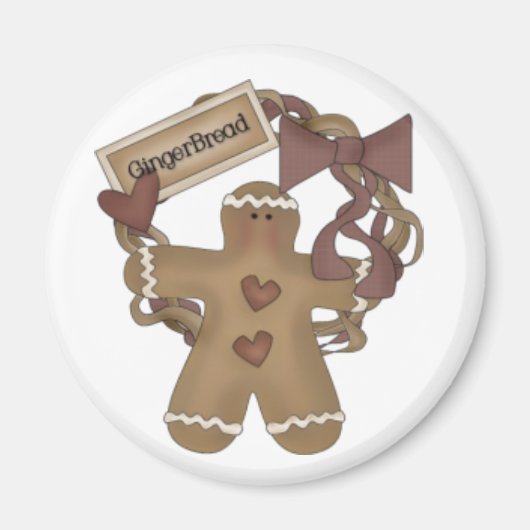Gingerbread Man kransmagneet Magneet (Voorkant)