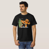 Gingerbread Man Kung Fu Kerst Grappig Cookie Can T-shirt (Voorkant volledig)
