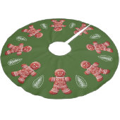 Gingerbread Man Leaf Pattern Kerstboom Rok (Gekanteld)