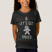 Gingerbread Man Lelijke Kersttrui Grappig Laten we T-shirt (Voorkant)
