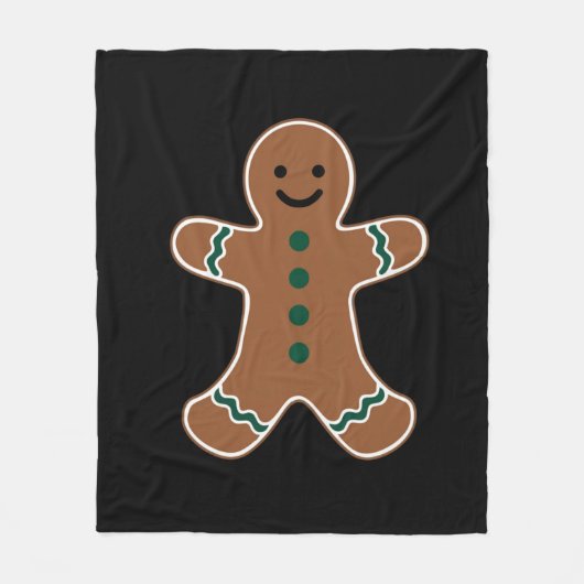 Gingerbread Man Lichaam Kostuum voor Kerstmis Fleece Deken (Voorkant)