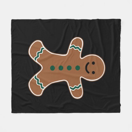 Gingerbread Man Lichaam Kostuum voor Kerstmis Fleece Deken (Voorkant (Horizontaal))