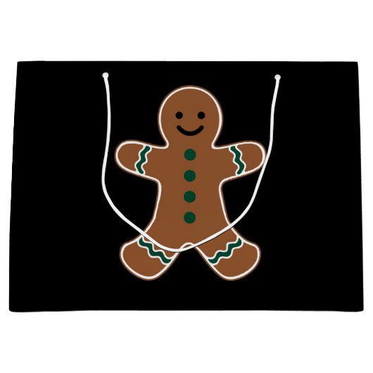 Gingerbread Man Lichaam Kostuum voor Kerstmis Groot Cadeauzakje (Voorkant)