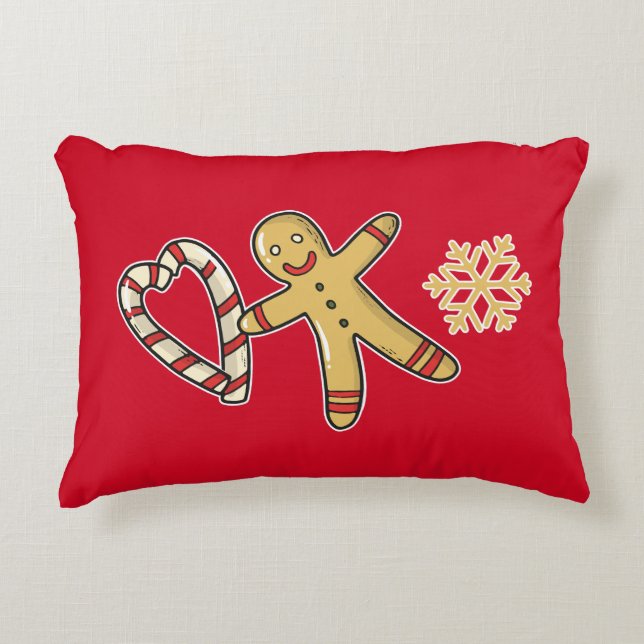 Gingerbread man liefde accent kussen (Voorkant)