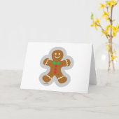 Gingerbread Man Maakt de Engel in de Sneeuw Kaart (Gele Bloem)