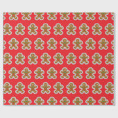 Gingerbread Man Making The Angel In The Snow  Cadeaupapier (Vlak)