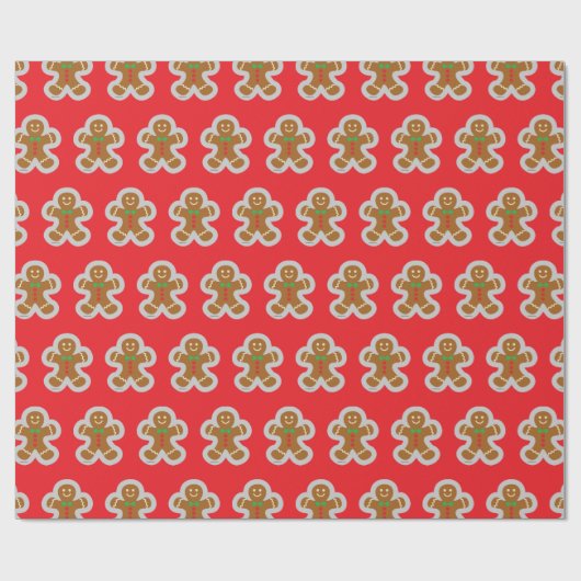 Gingerbread Man Making The Angel In The Snow  Cadeaupapier (Vlak)