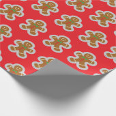 Gingerbread Man Making The Angel In The Snow  Cadeaupapier (Hoek)