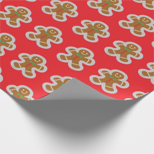 Gingerbread Man Making The Angel In The Snow  Cadeaupapier (Hoek)