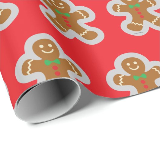 Gingerbread Man Making The Angel In The Snow  Cadeaupapier (Rol Hoek)