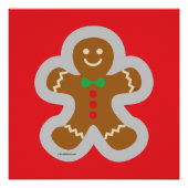 Gingerbread Man Making The Angel In The Snow Perfect Poster (Voorkant)