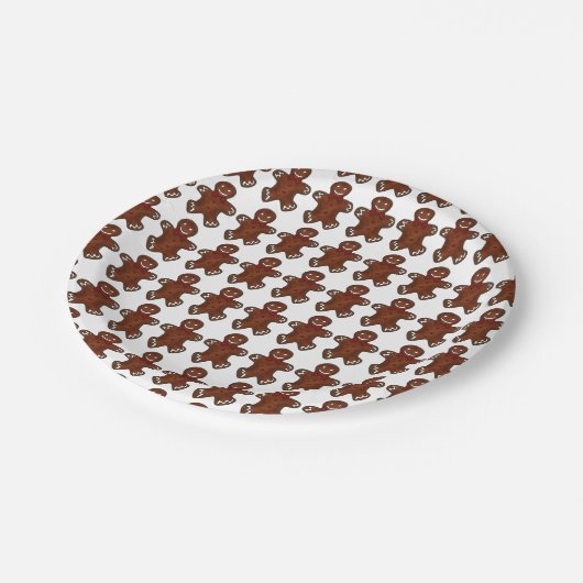 Gingerbread Man Mannen Cookie Christmas Holiday Pa Papieren Bordje (Gekanteld)