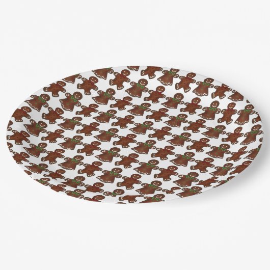 Gingerbread Man Mannen Lady Christmas Cookie Vakan Papieren Bordje (Gekanteld)