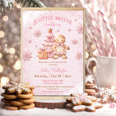Gingerbread Man Meisje Roze Kerst Baby shower Kaart