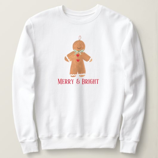 Gingerbread man Merry Bright Christmas grappig Sch Trui (Design voorkant)