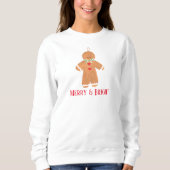 Gingerbread man Merry Bright Christmas grappig Sch Trui (Voorkant)