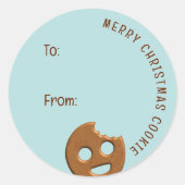 Gingerbread Man Merry Christmas Gift Label Sticker (Voorkant)