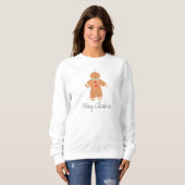 Gingerbread man Merry Christmas Modern grappig Sch Trui (Voorkant volledig)