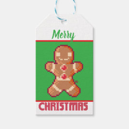 GingerBread Man, Merry Christmas pixel art Cadeaulabel