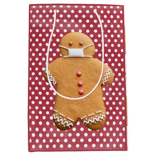 Gingerbread Man met een Masker | Cookie Medium Cadeauzakje (Voorkant)