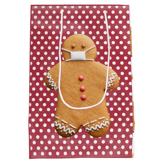 Gingerbread Man met een Masker | Cookie Medium Cadeauzakje (Achterkant)