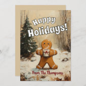 Gingerbread Man met Hot Cacao Feestdagenkaart (Voorkant / Achterkant)