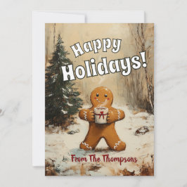 Gingerbread Man met Hot Cacao Feestdagenkaart