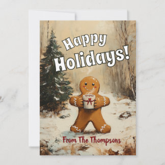 Gingerbread Man met Hot Cacao Feestdagenkaart