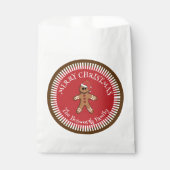 Gingerbread Man met Santa Hat Vrolijk Kerstfeest Bedankzakje (Voorkant)