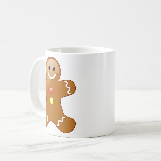 Gingerbread Man met Snoep Buttonnen Koffiemok (Voorkant links)