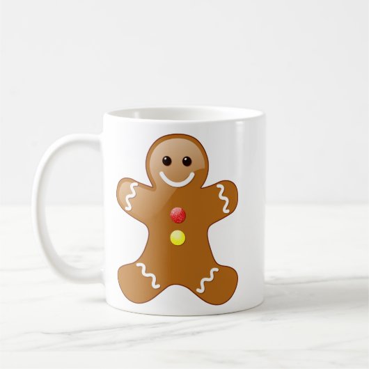 Gingerbread Man met Snoep Buttonnen Koffiemok (Links)