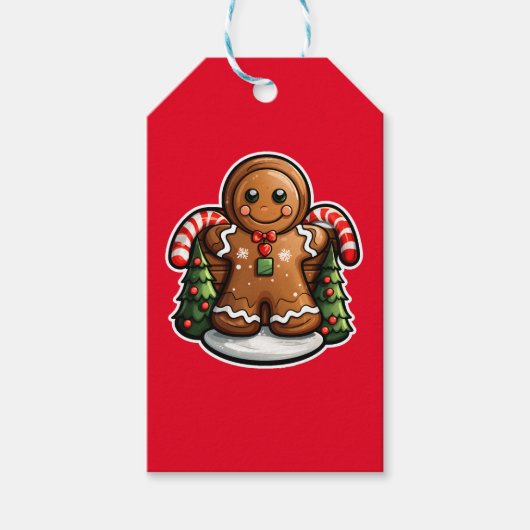 Gingerbread man met snoepjes cadeaulabel (Voorkant)