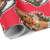 Gingerbread man met snoepjes cadeaupapier (Rol Hoek)