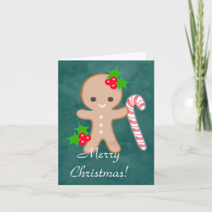 Gingerbread man met snoepriet feestdagen kaart