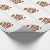 Gingerbread Man met zijn Gingerbread House Cadeaupapier (Hoek)