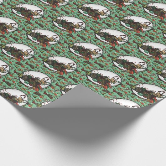 Gingerbread Man- Mint Cadeaupapier (Hoek)