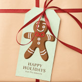 Gingerbread Man Mint Green Christmas Cadeaulabel