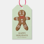 Gingerbread Man Mint Green Christmas Cadeaulabel (Voorkant)