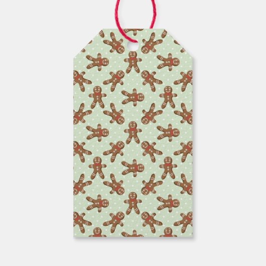 Gingerbread Man Mint Green Christmas Cadeaulabel (Achterkant)