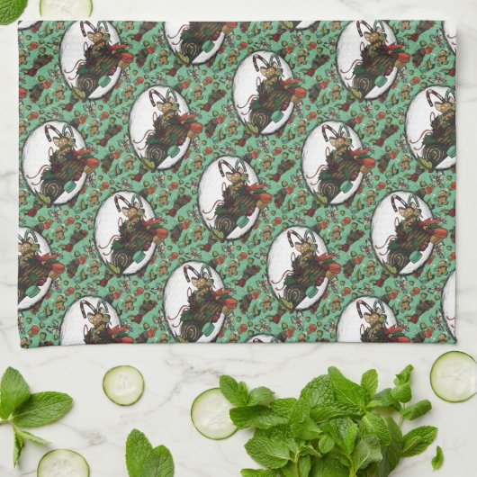 Gingerbread Man- Mint Theedoek (Gevouwen)