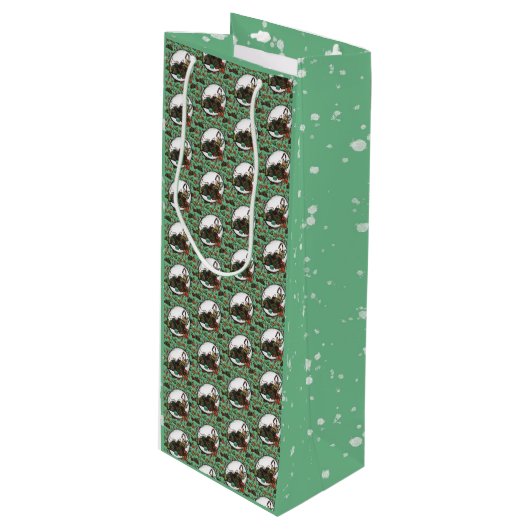 Gingerbread Man- Mint Wijn Cadeautas (Voorkant Gekanteld)