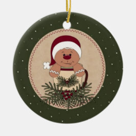 Gingerbread Man Mok Arrangement Keramisch Ornament